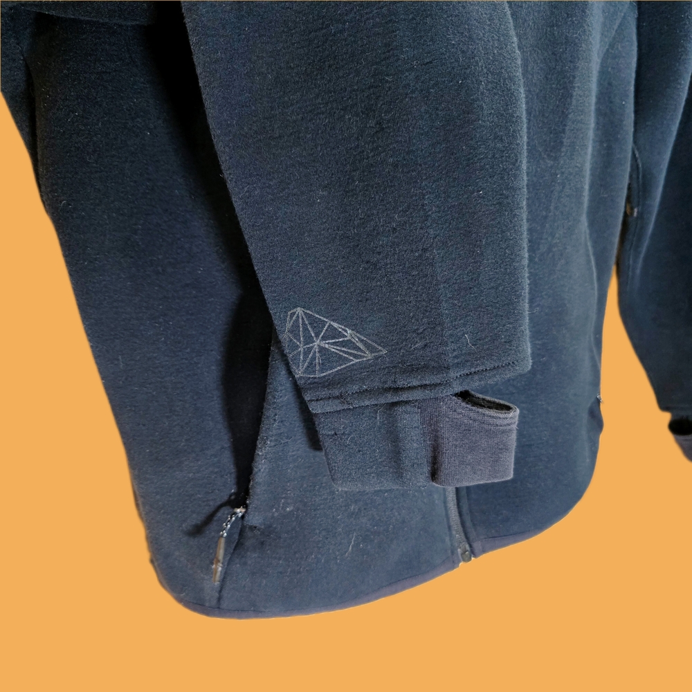 Black Lightweight Hooded Shirt Jacket with Zipper - Picture 4 of 11